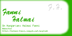 fanni halmai business card